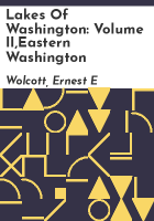 Lakes of Washington by Wolcott, Ernest E